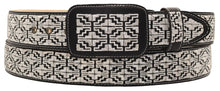 Cargar imagen en el visor de la galería, Silverton Embroidered All Leather Western Belt (Black/White)
