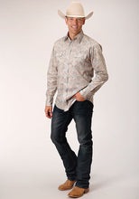 Load image into Gallery viewer, Men&#39;s Dot Paisley Print L/S Snap Shirt By Roper - 03-001-0064-0466 BR
