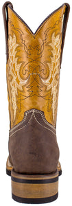 Silverton Carson Genuine Leather Wide Square Toe Boots (Honey)