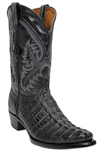 Admirable® Boots Crocodile Print Snip-Toe (Black)