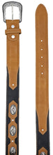 Load image into Gallery viewer, Silverton Concho Longhorn All Leather Belt (Honey/Black)

