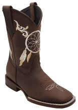 Load image into Gallery viewer, Silverton Dreamcatcher All Leather Wide Square Toe Boots (Choco)
