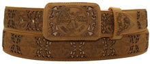 Load image into Gallery viewer, Silverton Laser Cut Centenario All Leather Belt (Honey)
