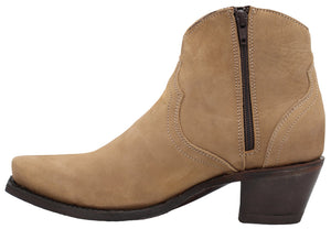 Silverton Lilly All Leather Snip Toe Boots (Beige)