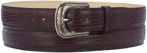 Silverton Lizard Print Leather Belt (Cherry)
