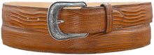 Cargar imagen en el visor de la galería, Silverton Lizard Print Leather Belt (Honey)
