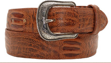 Cargar imagen en el visor de la galería, Silverton Ostrich Leg Print Leather Belt (Shedron)
