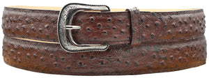 Silverton Ostrich Print Leather Belt (Brown)