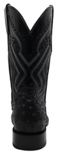 Load image into Gallery viewer, Silverton Ostrich Print Leather Wide Square Toe Boots (Black)
