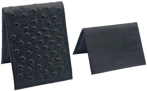 Silverton All Leather Ostrich Print Bi-Fold Wallet (Black)