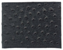 Cargar imagen en el visor de la galería, Silverton All Leather Ostrich Print Bi-Fold Wallet (Black)
