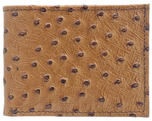Load image into Gallery viewer, Silverton All Leather Ostrich Print Bi-Fold Wallet (Honey)
