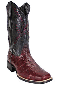 Admirable® Boots Crocodile Belly Print Square-Toe (Cherry)