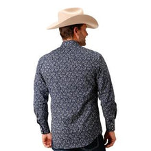 Load image into Gallery viewer, Roper Floral Snap Button Mens Shirt 01-001-0019-3055 BU
