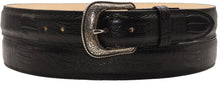 Cargar imagen en el visor de la galería, Silverton Ostrich Leg Print Leather Belt (Black)
