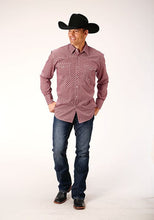 Cargar imagen en el visor de la galería, Long Sleeve Western Snap Shirt in a Red Diamond Print Roper 03-001-0225-4022 RE
