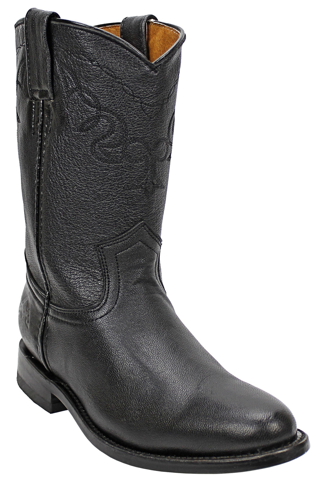 Admirable® Roper Leather Round-Toe Boots (Black)