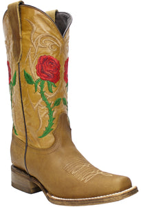 Silverton Rose All Leather Square Toe Boots (Honey)