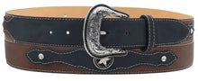Cargar imagen en el visor de la galería, Silverton Concho Star All Leather Western Belt (Black/Brown)
