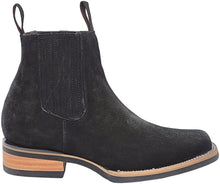 Cargar imagen en el visor de la galería, Silverton Suede Genuine Leather Square Toe Short Boot (Black)
