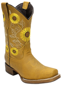 Silverton Sunflower All Leather Square Toe Boots (Honey)