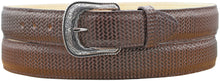 Load image into Gallery viewer, Silverton Tooled Weave All Leather Western Belt (Brown)
