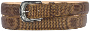 Silverton Tooled Weave All Leather Belt (Honey)