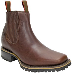 Silverton Tractor Sole Leather Short Boot (Brown)