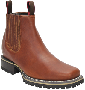 Silverton Tractor Sole Leather Short Boot (Shedron)